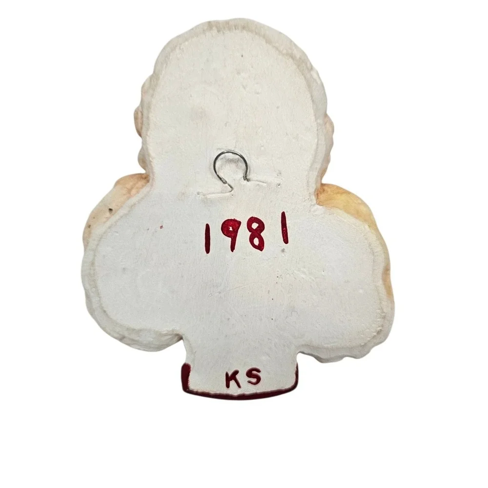 Vintage 1981 Ceramic Poodle Dog Wall Hanging Plaque 3D Art